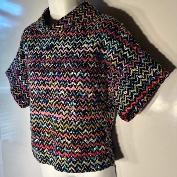 Ivy Jane SZS/M Multi Color Boxy Sweater Hand Knit Chunky Aesthetic Boho Festival - Picture 3 of 9